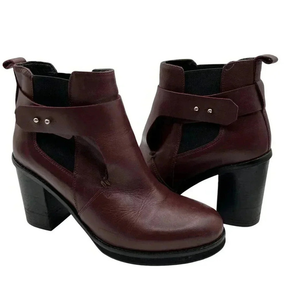 Office London Women's Size 39/*.5 Black Leather Pull On Ankle Boots Made in Spai - Picture 3 of 15